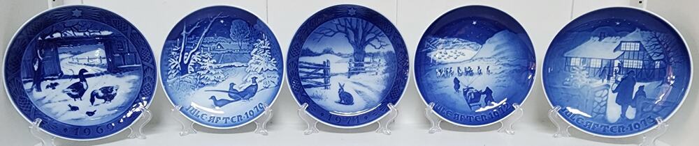 Royal Copenhagen & B&G Christmas Plates Lot 1969–1973 – Denmark Porcelain